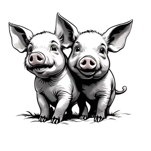 3 Little Pigs tattoo design idea