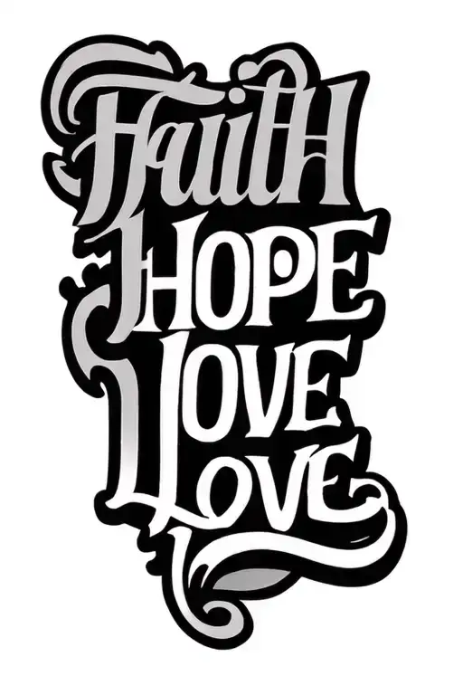 "FAITH HOPE LOVE" FAITH HOPE LOVE tattoo design idea