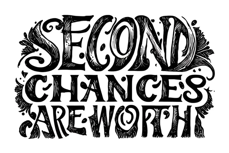 "“Second Chances Are Worth“" Lettering tattoo tattoo design idea