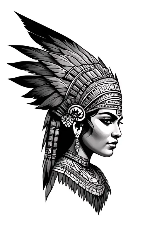 Aztec princess  tattoo design idea