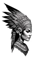 Aztec princess  tattoo design idea