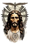 jesus in god we trust tattoo design idea