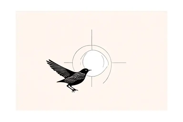  Bird Looking Through perceptive light tattoo design idea