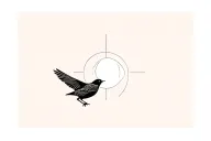  Bird Looking Through perceptive light tattoo design idea