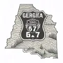 state of Georgia, exit 47 on I85 sign, 678 area code tattoo design idea