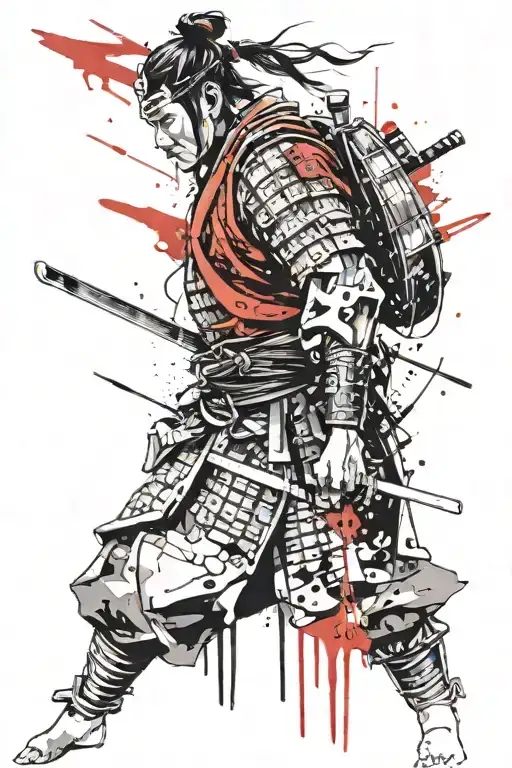 samurai warrior tattoo design idea