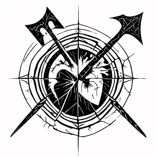 Carl jung, Archetypes, Wonded child/hero, cracked heart, nordic axe. tattoo design idea