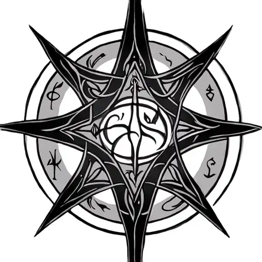 pagan symbols intertwined tattoo design idea