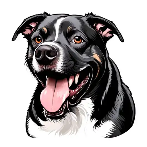 This description can mean a manifestation of aggressive or protective emotions in a dog. The grin can be a sign that with tattoo design idea