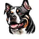 This description can mean a manifestation of aggressive or protective emotions in a dog. The grin can be a sign that with tattoo design idea