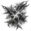 lightning and snowflakes tattoo design idea
