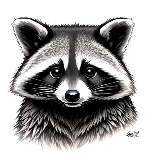 raccoon tattoo design idea