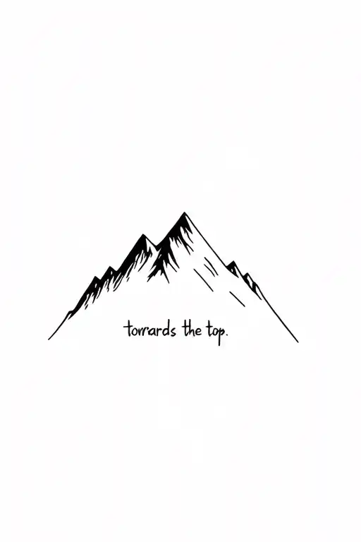 "Towards the top" "Towards the top" simple mountain tattoo design idea