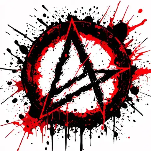 anarchy symbol surrounded tattoo design idea