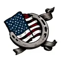 "we the people" with horseshoe and us flag tattoo design idea