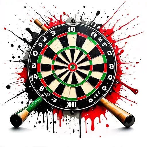 dart games target pool cue tattoo design idea