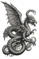 dragon and Phoenix  tattoo design idea