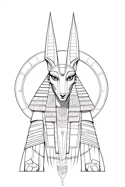 Egyptian god Anubis tattoo design idea