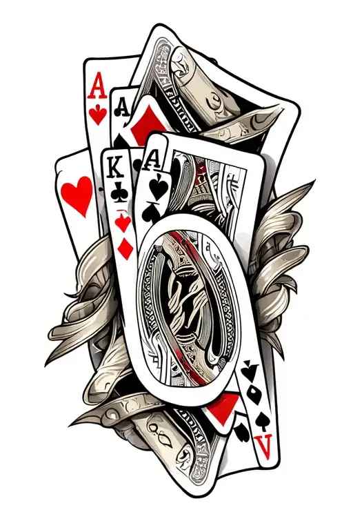gambling blackjack tattoo design idea