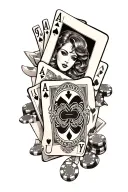 gambling blackjack tattoo design idea