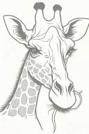 minimalist giraffe brushing its teeth tattoo design idea