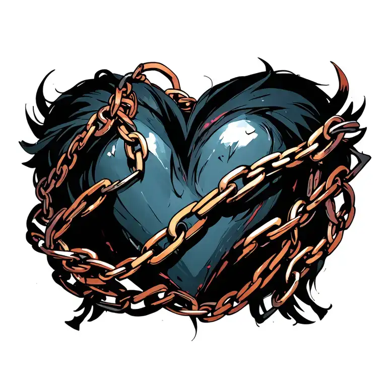 "Melanie" Coeur chain tattoo design idea