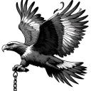 broken chain with flying eagle soaring tattoo design idea