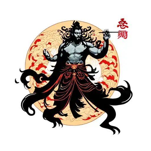 God Statue Solo Leveling tattoo design idea