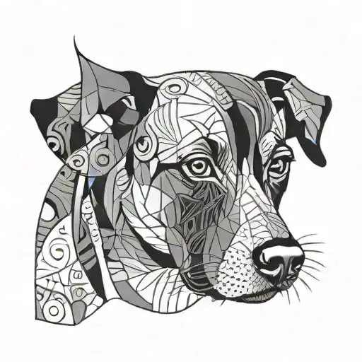 Dog named Picasso tattoo design idea