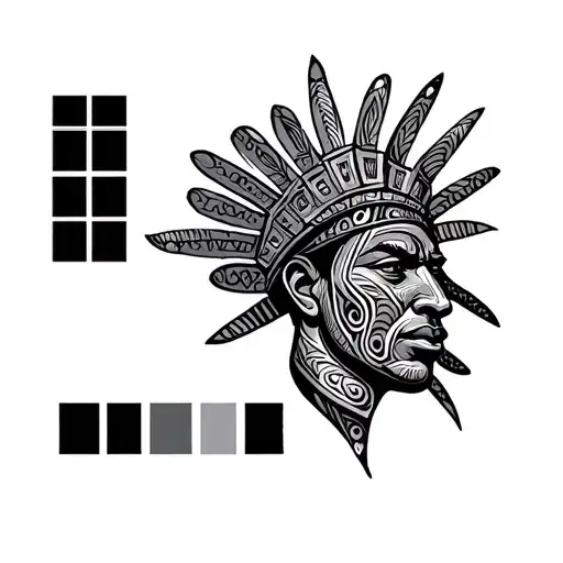 African king pattern inspired tattoo design idea