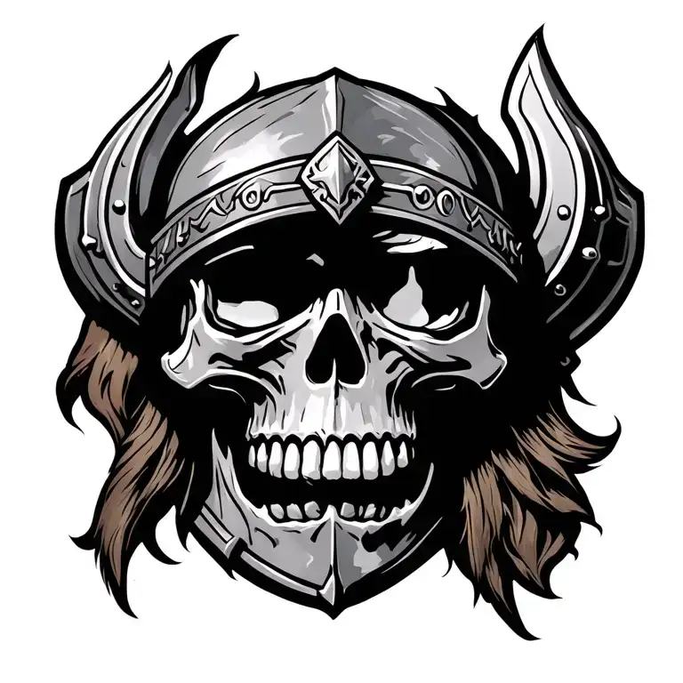 skull viking warrior tattoo design idea