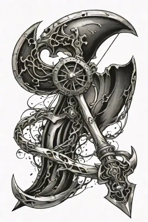 scythe pendulum   tattoo design idea