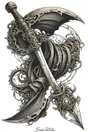 scythe pendulum   tattoo design idea