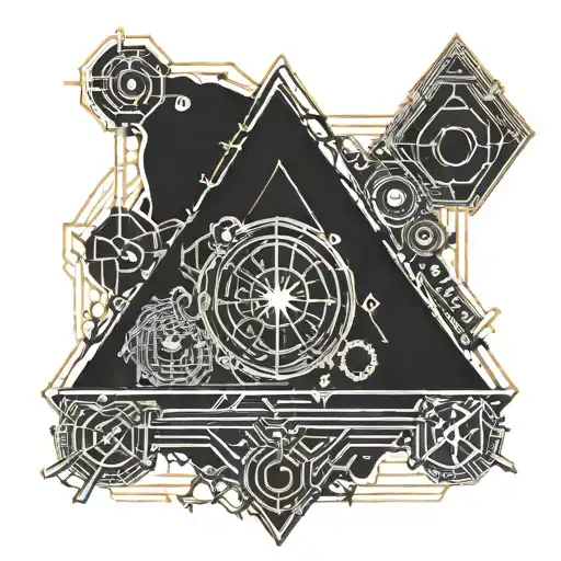 alchemy charcoal symbol tattoo design idea