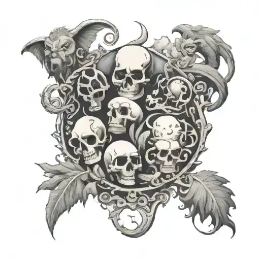 I want a 7 deadly sins tattoo but with only 6 sins. It would be a sleeve. Order would be wrath, gluttony, sloth, envy, p tattoo design idea