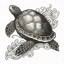 turtle swimming gracefully tattoo design idea