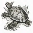 turtle swimming gracefully tattoo design idea