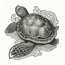 turtle swimming gracefully tattoo design idea