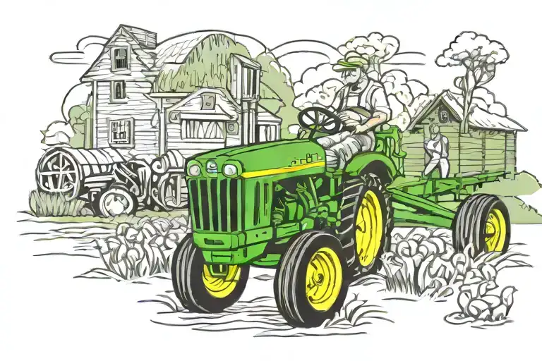 farming, john deere and backacres  tattoo design idea