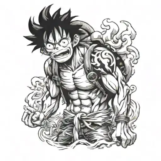 onepiece luffy gear 5 tattoo design idea