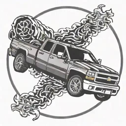 Duramax turbo rolling coal tattoo design idea