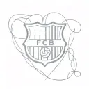 Incorporate elements of FC Barcelona's iconic logo & motto to a minimalist tattoo design. tattoo design idea