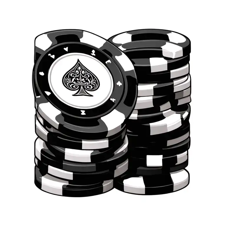 poker chips tattoo design idea