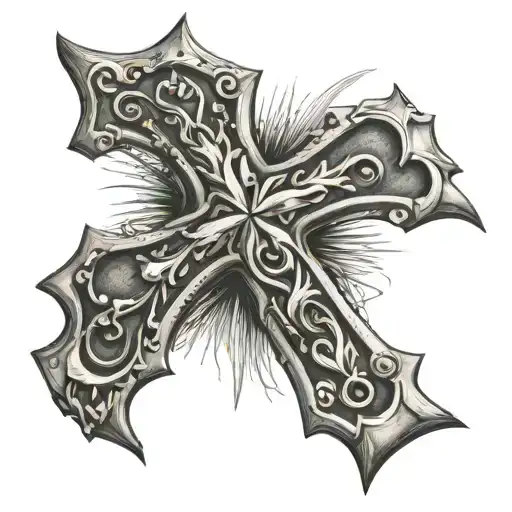 rustic cross tattoo tattoo design idea