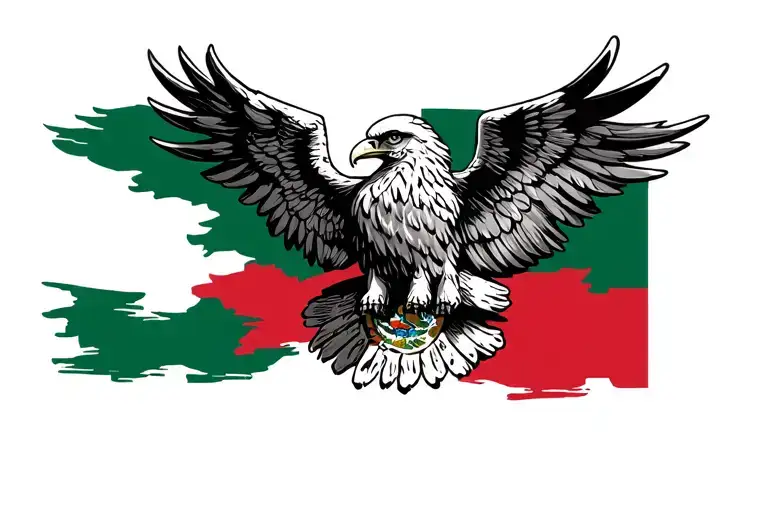 michoacan with Mexican flag eagle tattoo design idea