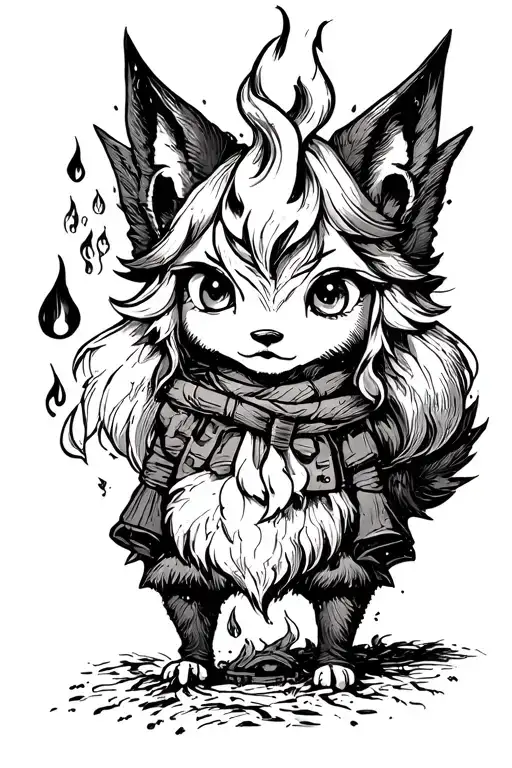 howls moving castle calcifer in traditional style tattoo tattoo design idea