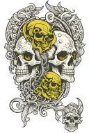 dark siren skulls tattoo design idea
