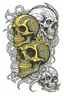 dark siren skulls tattoo design idea