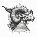 aries ram egypt pyramid moon tattoo design idea
