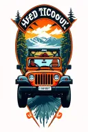 Jeep driving on a winding tattoo design idea